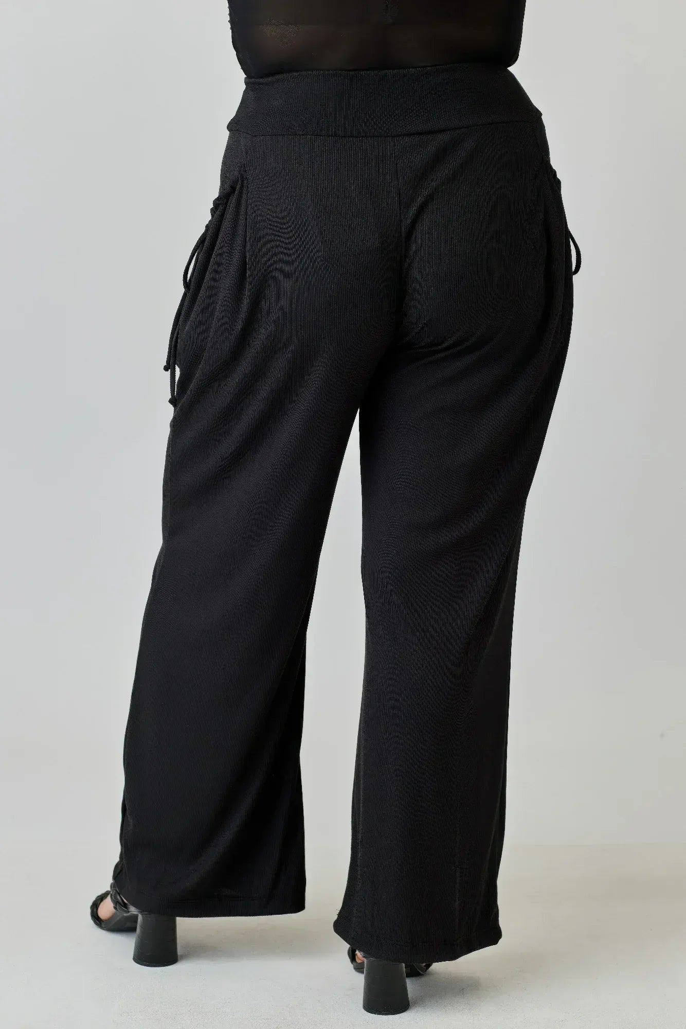Plus Size Wide-leg Pants W Side Drawstring Detail | Mixtshop LLC