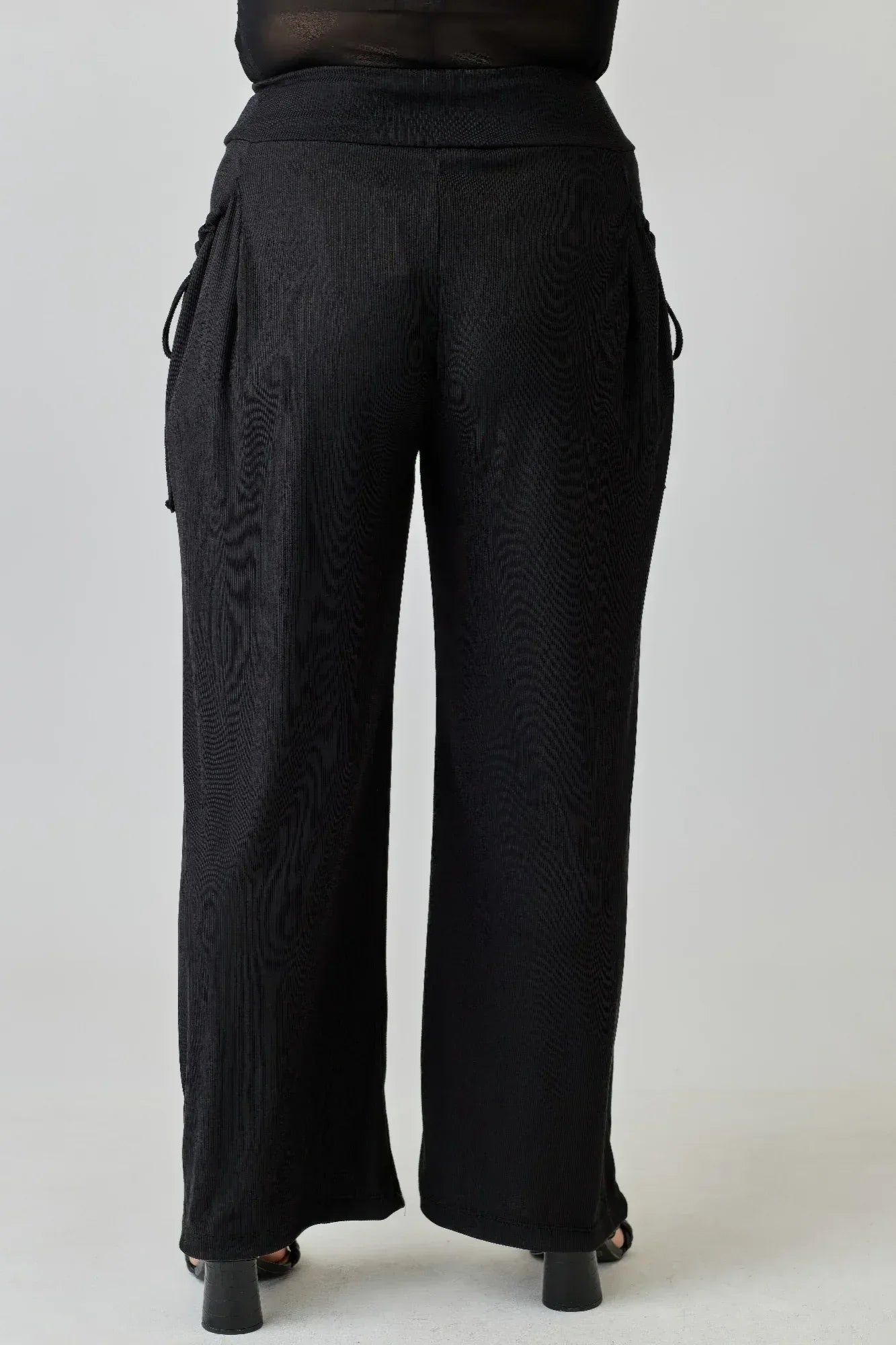 Plus Size Wide-leg Pants W Side Drawstring Detail | Mixtshop LLC