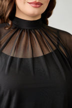 Plus Size Draped Mesh Top With Tank | Mixtshop LLC