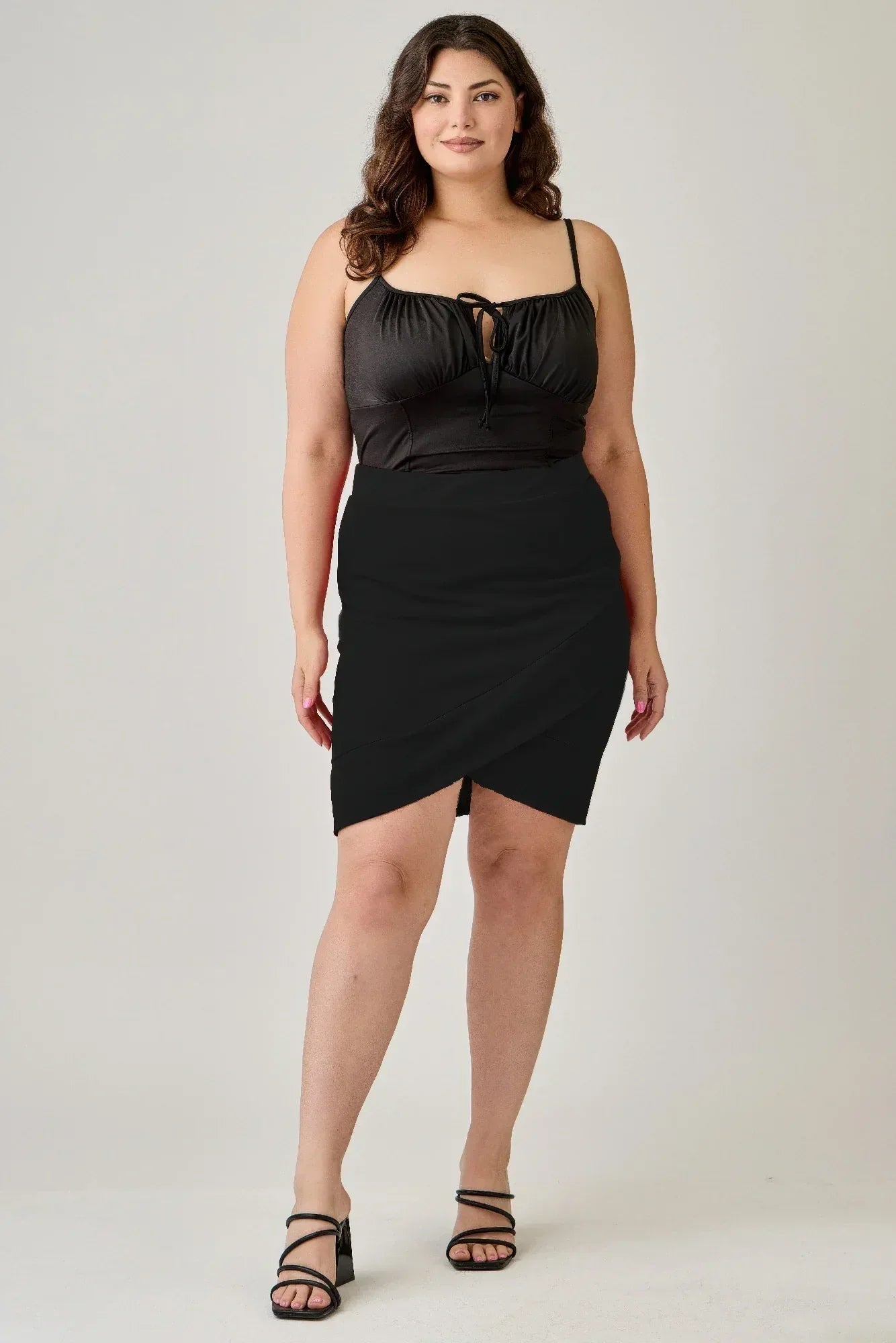 Plus Size Tulip Hem Knit Crepe Skirt | Mixtshop LLC