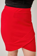 Plus Size Tulip Hem Knit Crepe Skirt | Mixtshop LLC