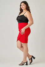 Plus Size Tulip Hem Knit Crepe Skirt | Mixtshop LLC
