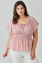 Plus Size Geometric Challis Print Top | Mixtshop LLC
