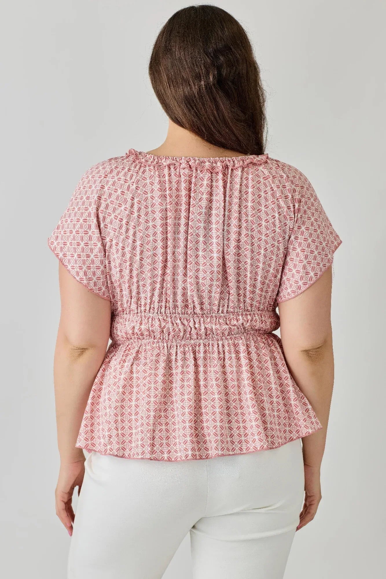 Plus Size Geometric Challis Print Top | Mixtshop LLC