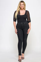 Plus Size Solid Mesh Bolero | Mixtshop LLC