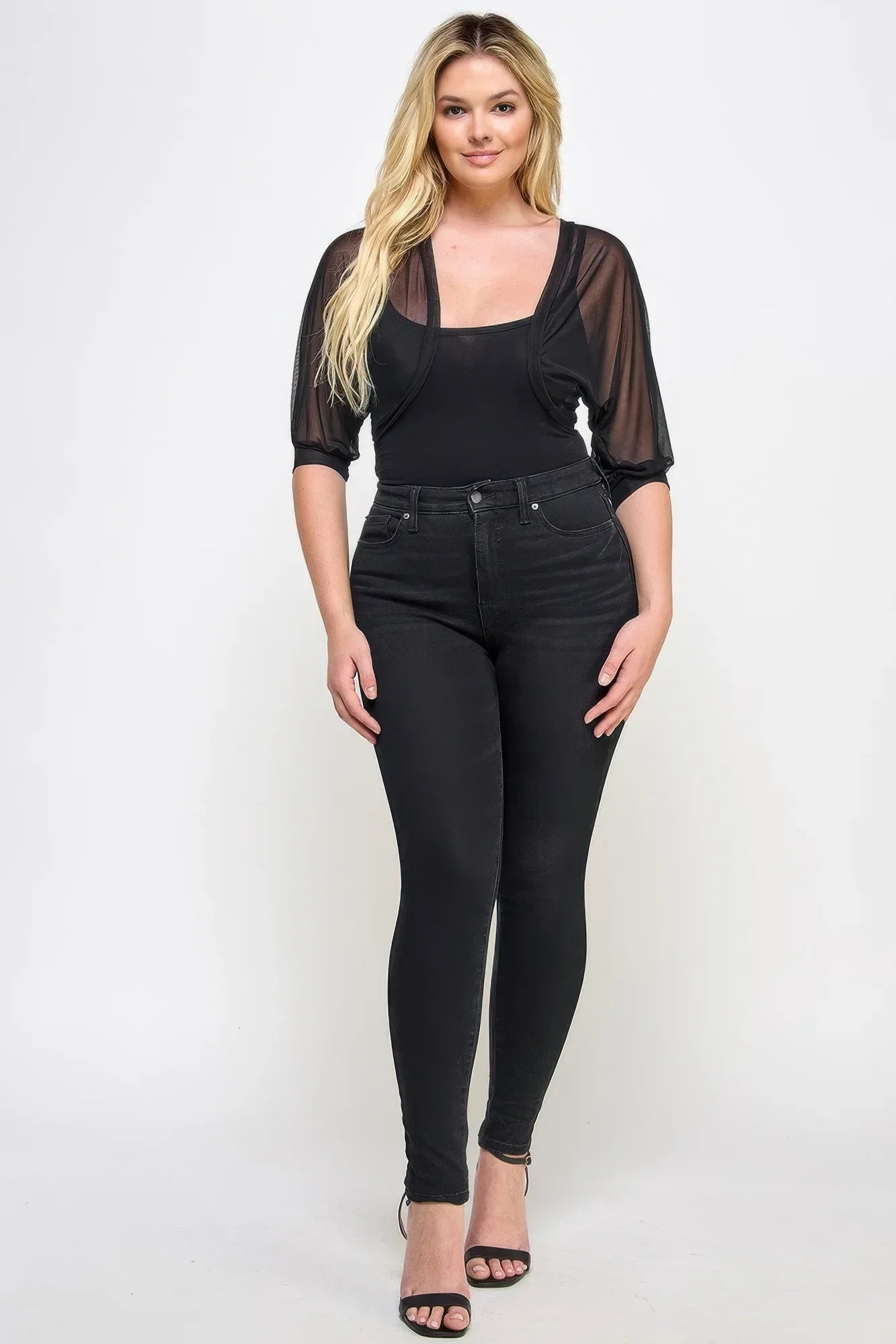 Plus Size Solid Mesh Bolero | Mixtshop LLC