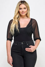 Plus Size Solid Mesh Bolero | Mixtshop LLC