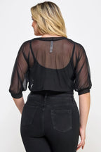 Plus Size Solid Mesh Bolero | Mixtshop LLC