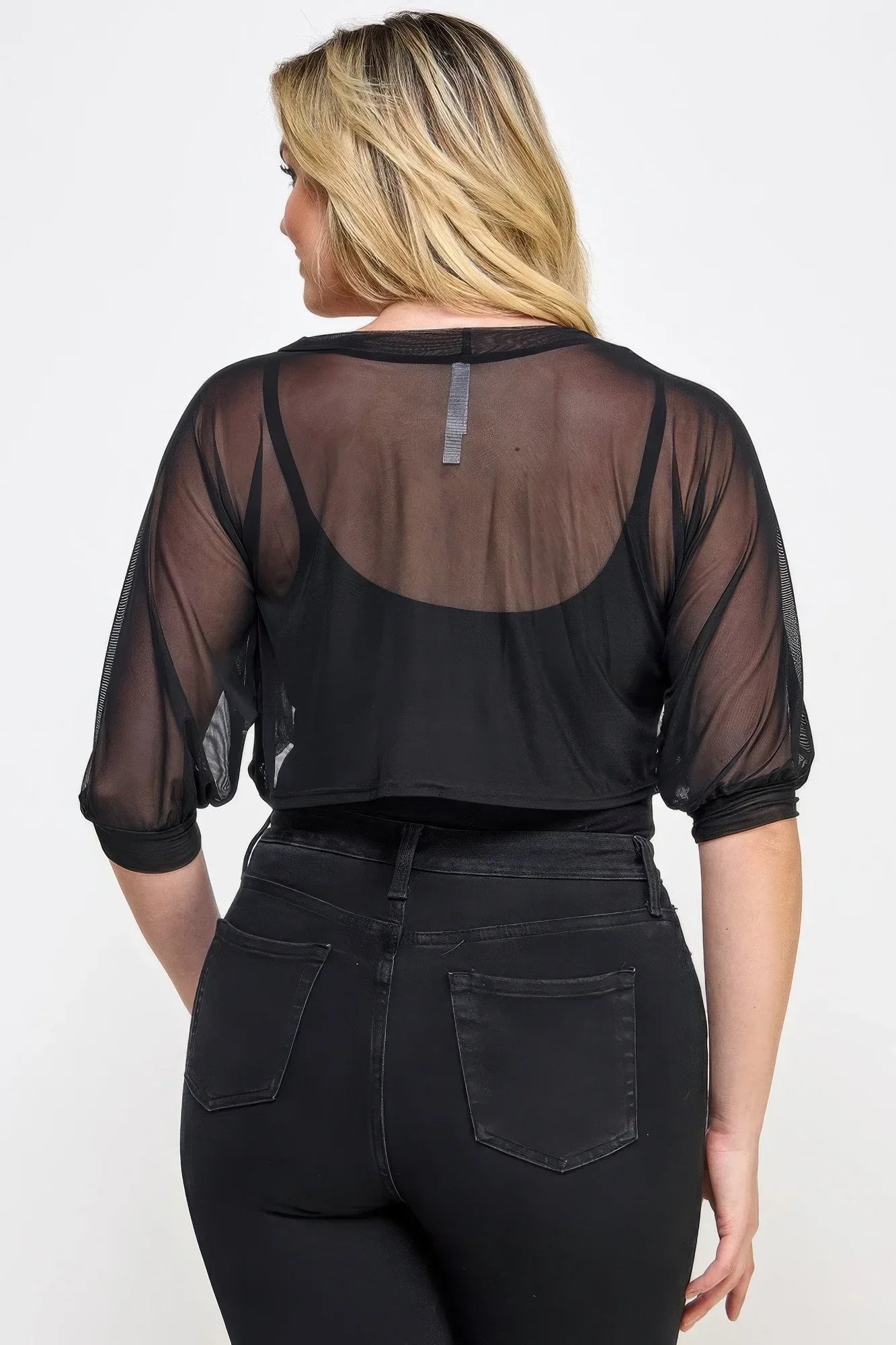 Plus Size Solid Mesh Bolero | Mixtshop LLC