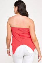 Plus Size Strapless O-ring Asymmetric Top | Mixtshop LLC