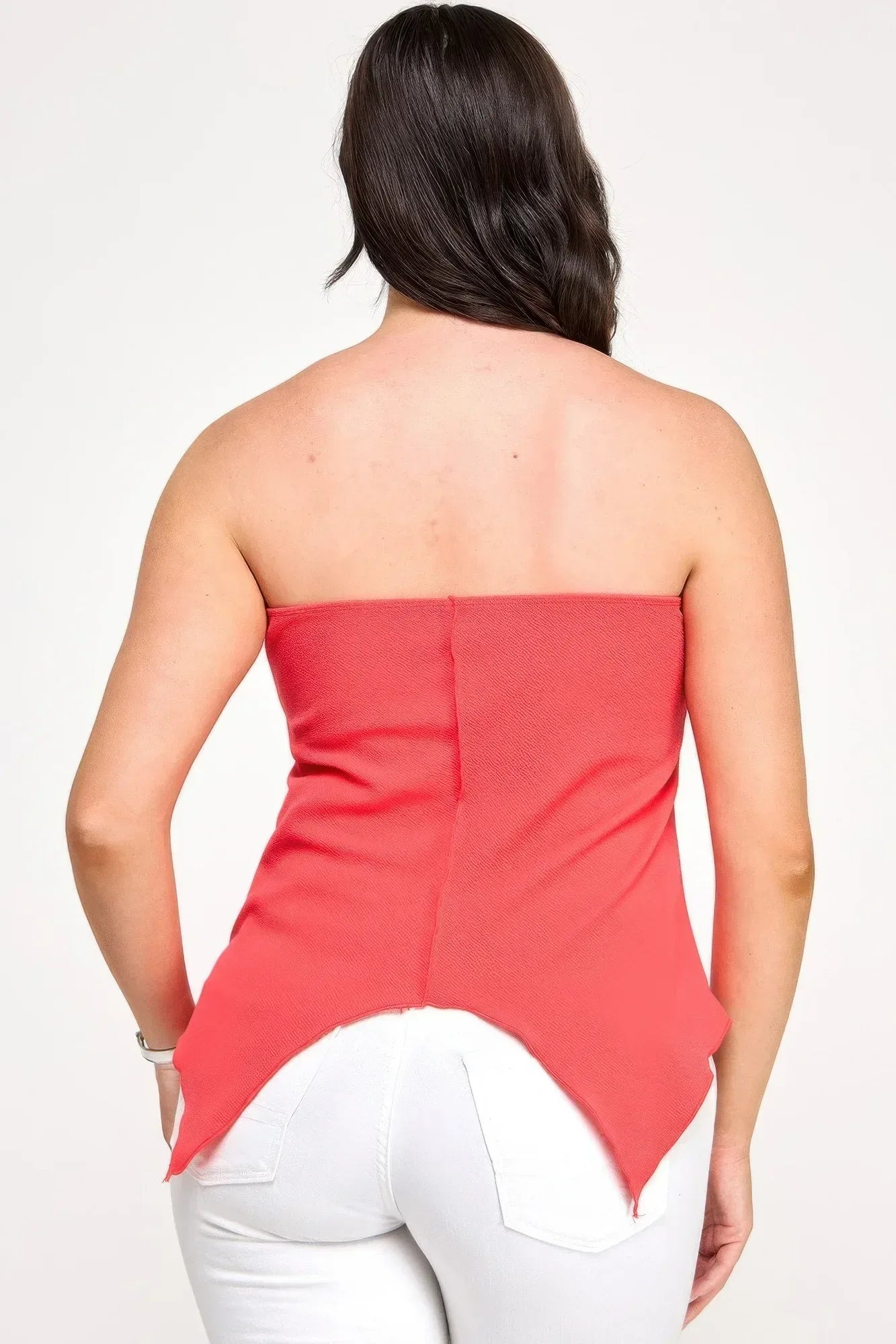 Plus Size Strapless O-ring Asymmetric Top | Mixtshop LLC