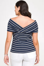 Plus Size Ots Knit Ribbed Striped Top | Mixtshop LLC