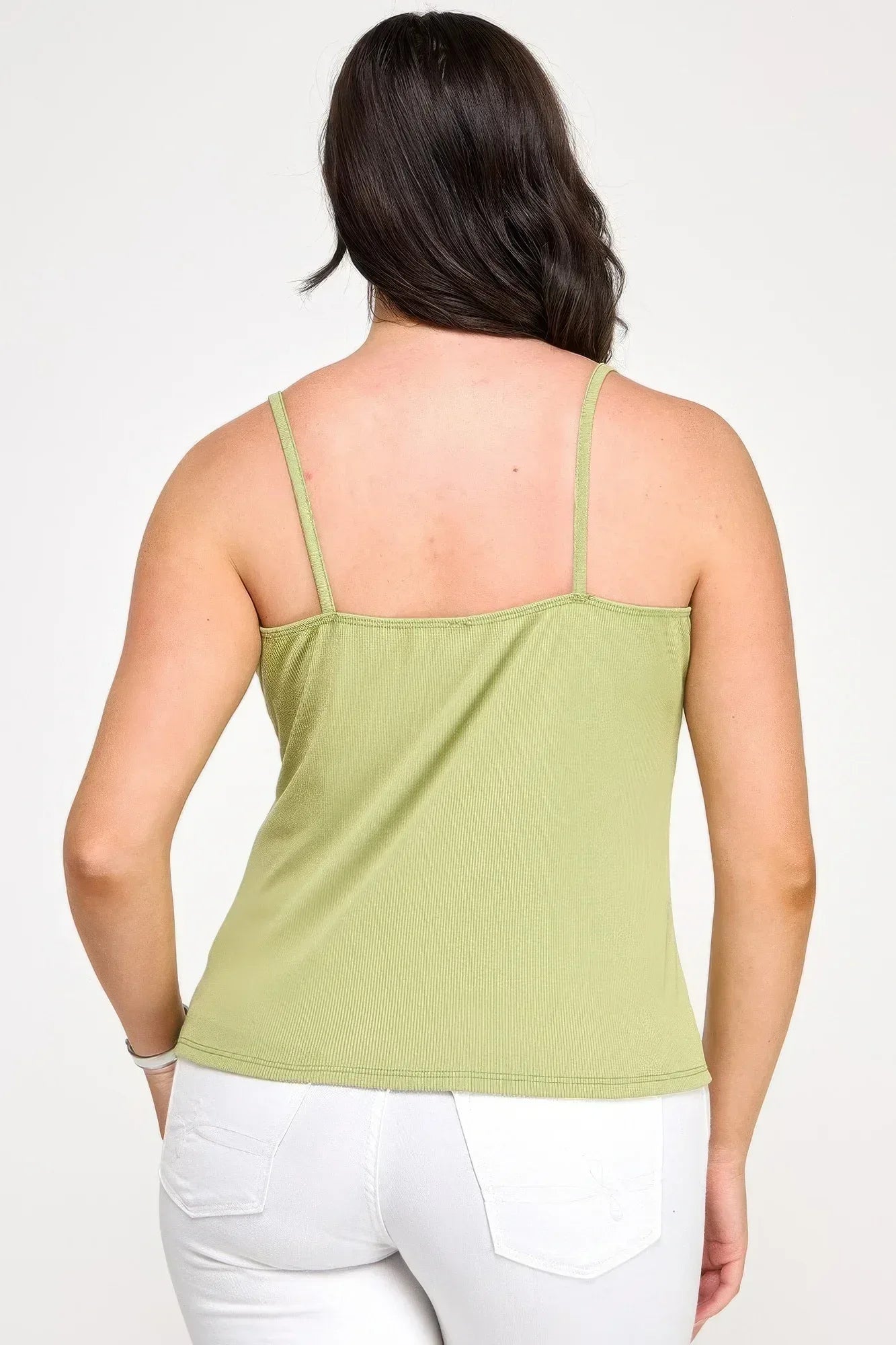 Plus Size Ribbed Knit Camisole With Lace Trim | Mixtshop LLC