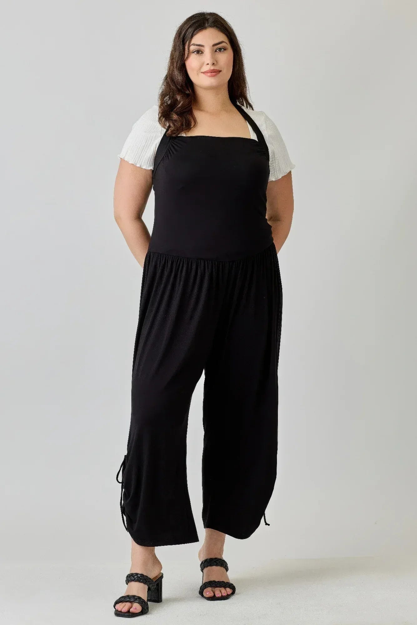 Plus Size Wide Leg Halter Style Jumpsuit | Mixtshop LLC