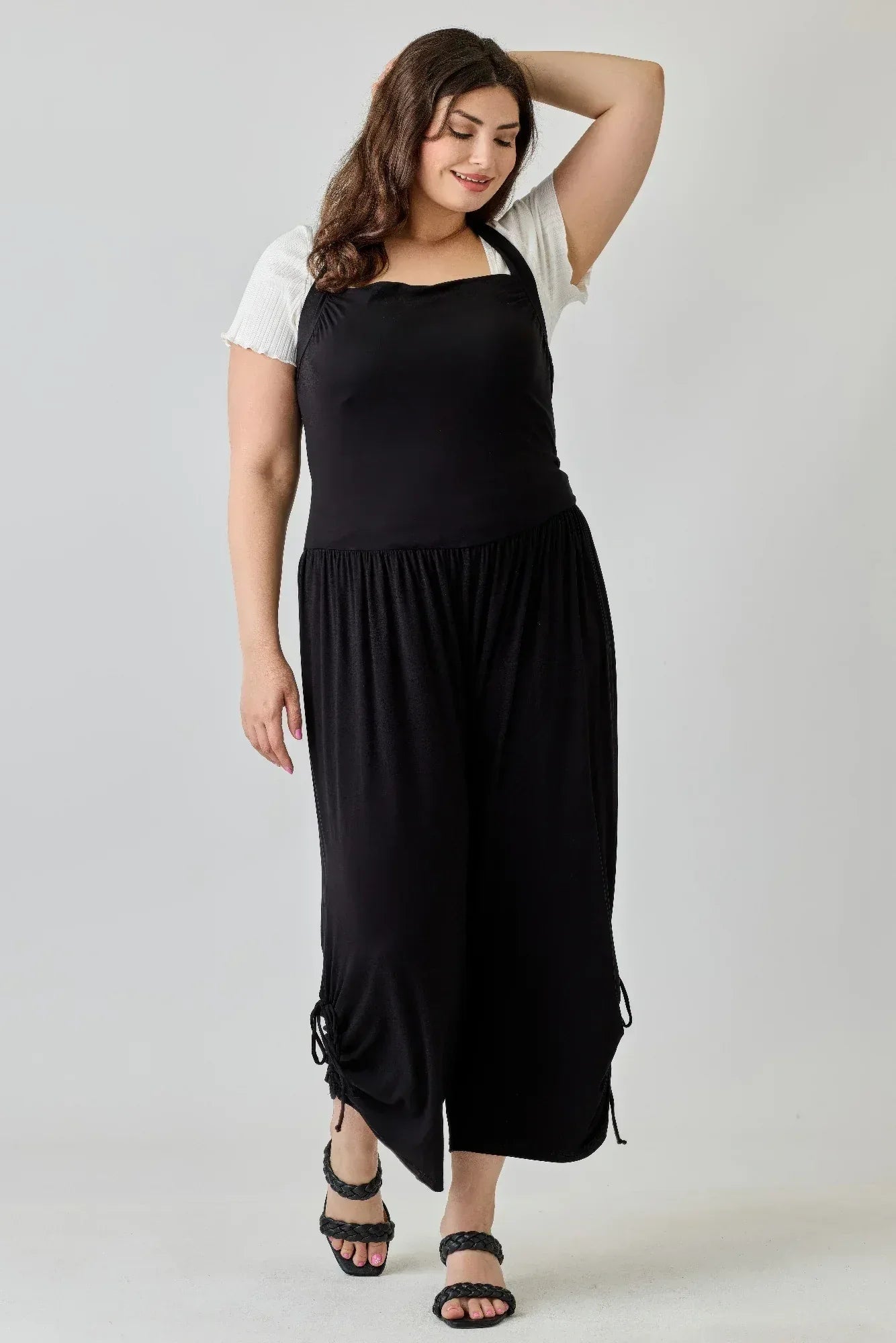 Plus Size Wide Leg Halter Style Jumpsuit | Mixtshop LLC