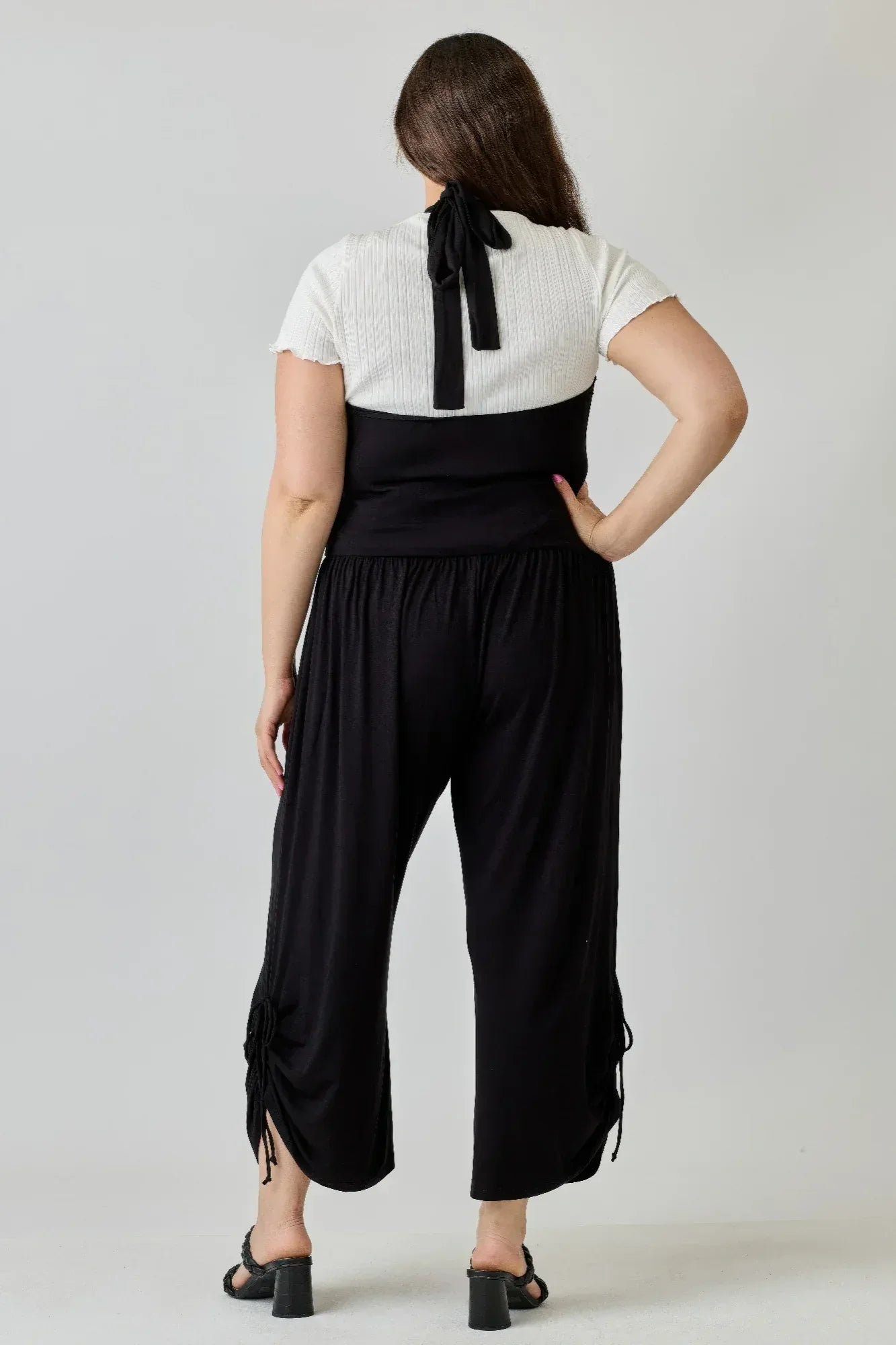 Plus Size Wide Leg Halter Style Jumpsuit | Mixtshop LLC