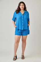 Plus Size 2pc Linen Airflow Btn Down Set | Mixtshop LLC