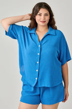 Plus Size 2pc Linen Airflow Btn Down Set | Mixtshop LLC
