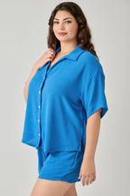 Plus Size 2pc Linen Airflow Btn Down Set | Mixtshop LLC