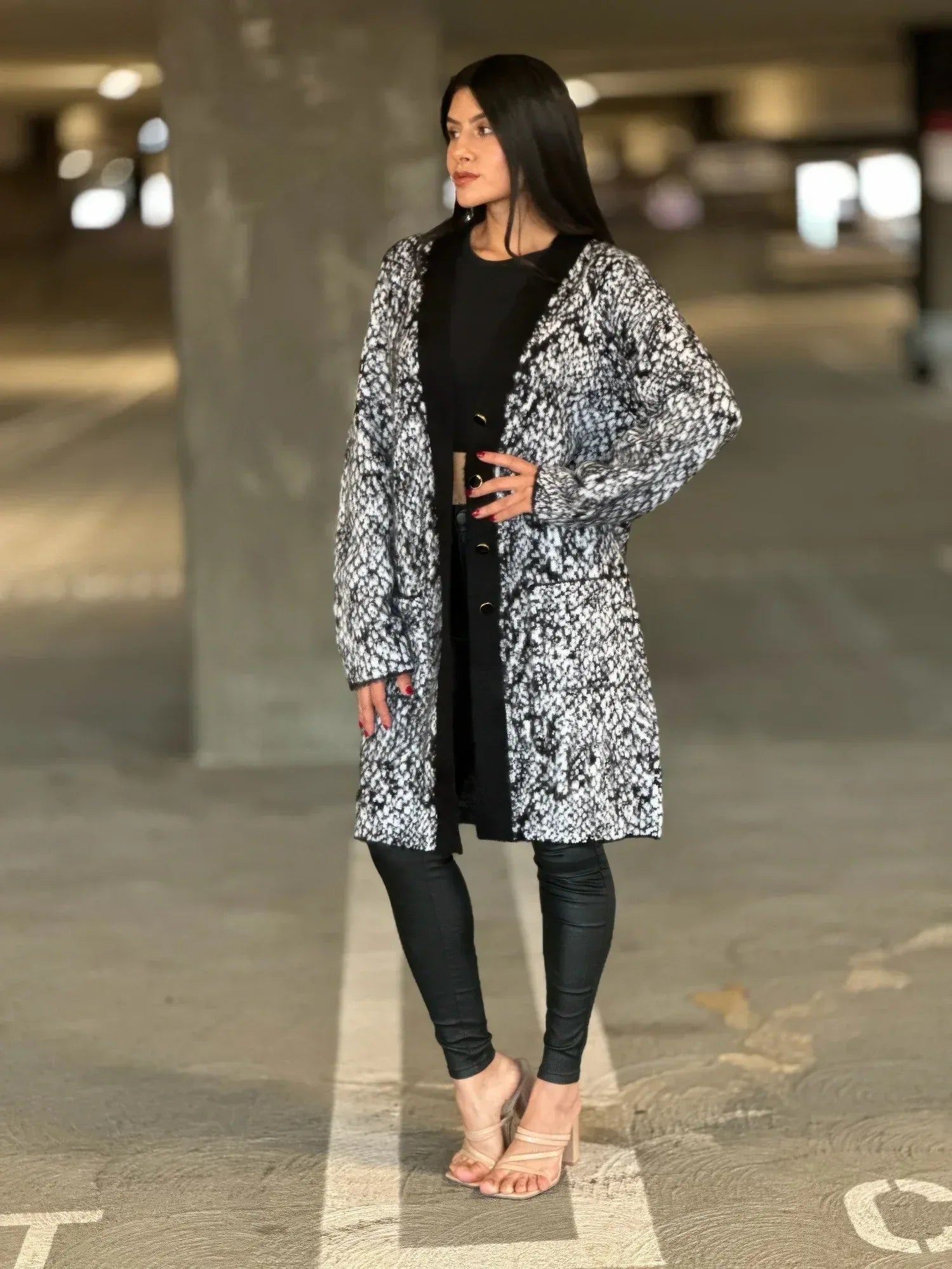 Big Button-down Long Sleeve Snake Print Cardigan | Mixtshop LLC