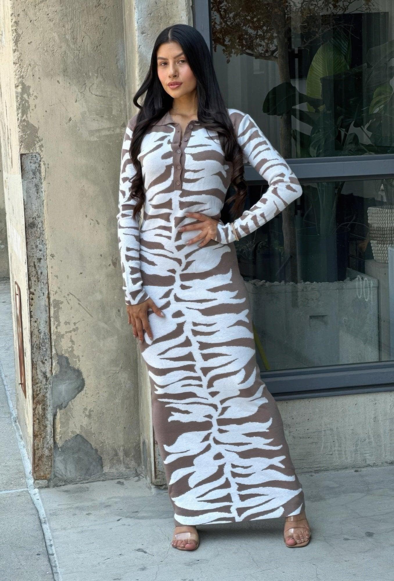 Animal Print Sweater Dress Body Con Secondary image