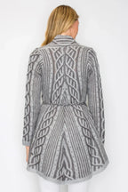 Open Wool Cardigan With Belt String & Front Pocket | Mixtshop LLC