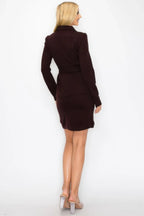 Ls Belted Button Up Jacket & Pencil Skirt Set | Mixtshop LLC