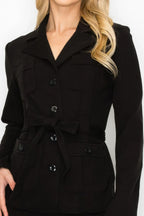 Ls Belted Button Up Jacket & Pencil Skirt Set | Mixtshop LLC