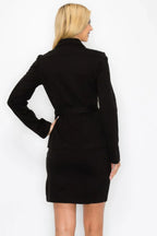 Ls Belted Button Up Jacket & Pencil Skirt Set | Mixtshop LLC