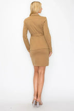 Ls Belted Button Up Jacket & Pencil Skirt Set | Mixtshop LLC