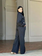 Striped Set With Double Waistband Pants And Top | Mixtshop LLC