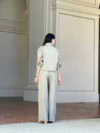 Striped Set With Double Waistband Pants And Top | Mixtshop LLC