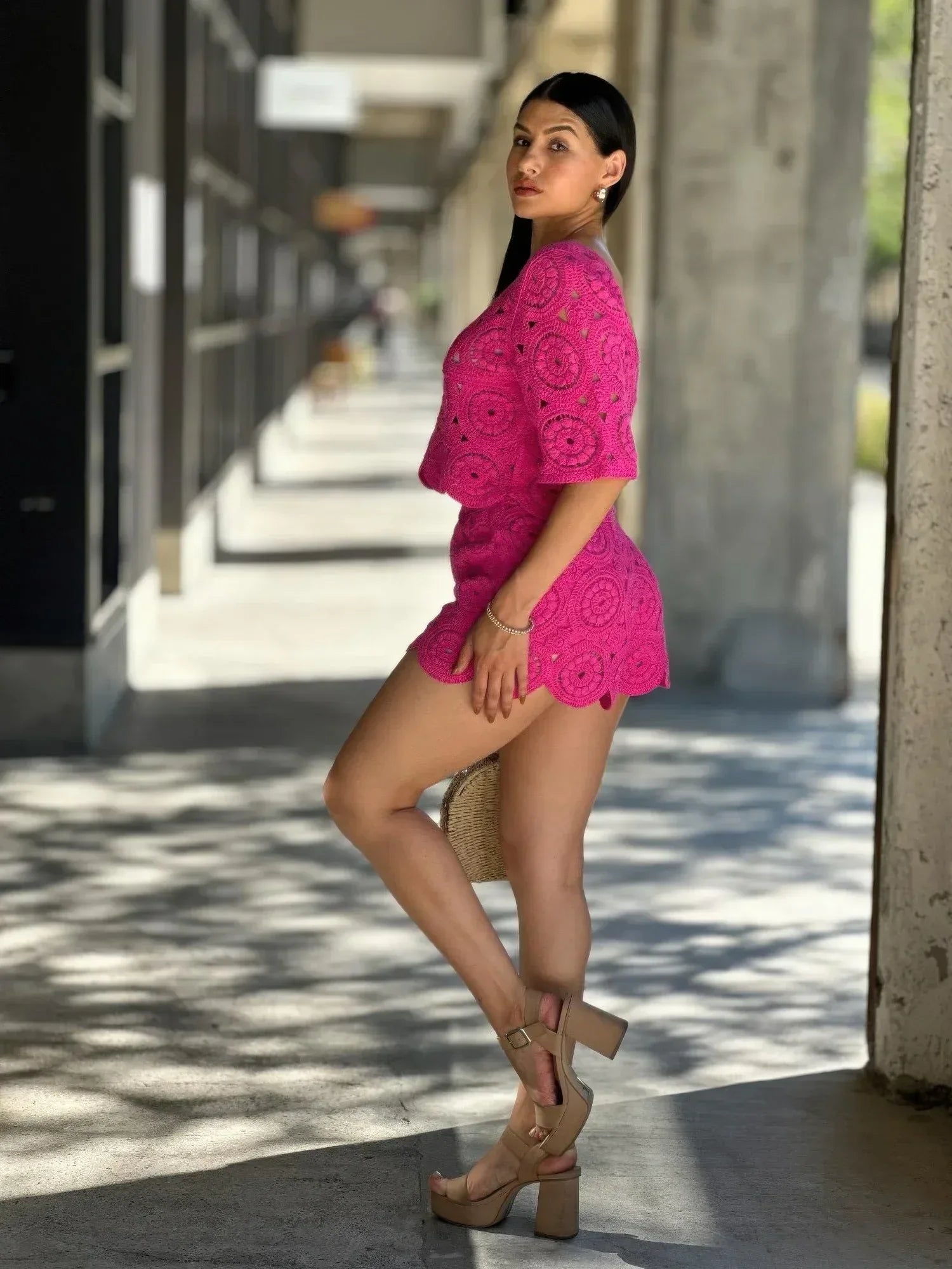 Boho Crochet Lace Crop Top & Line Short Set | Mixtshop LLC