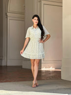 Floral Print Saffy Lace Smocking Waist Mini Dress | Mixtshop LLC