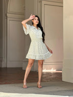 Floral Print Saffy Lace Smocking Waist Mini Dress | Mixtshop LLC