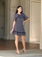 Floral Print Saffy Lace Smocking Waist Mini Dress | Mixtshop LLC