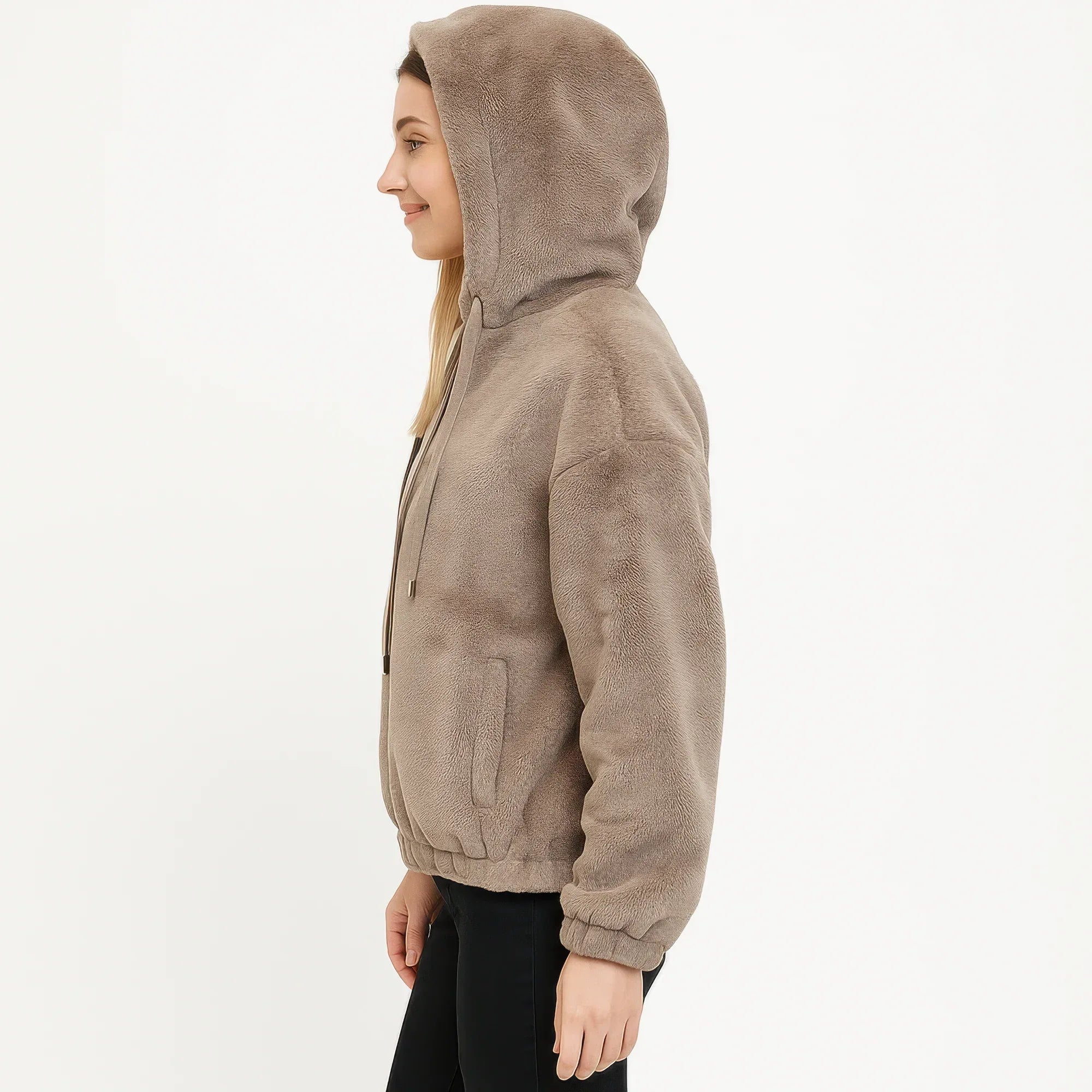 Plush Zip-Up Hooded Jacket | Mixtshop LLC