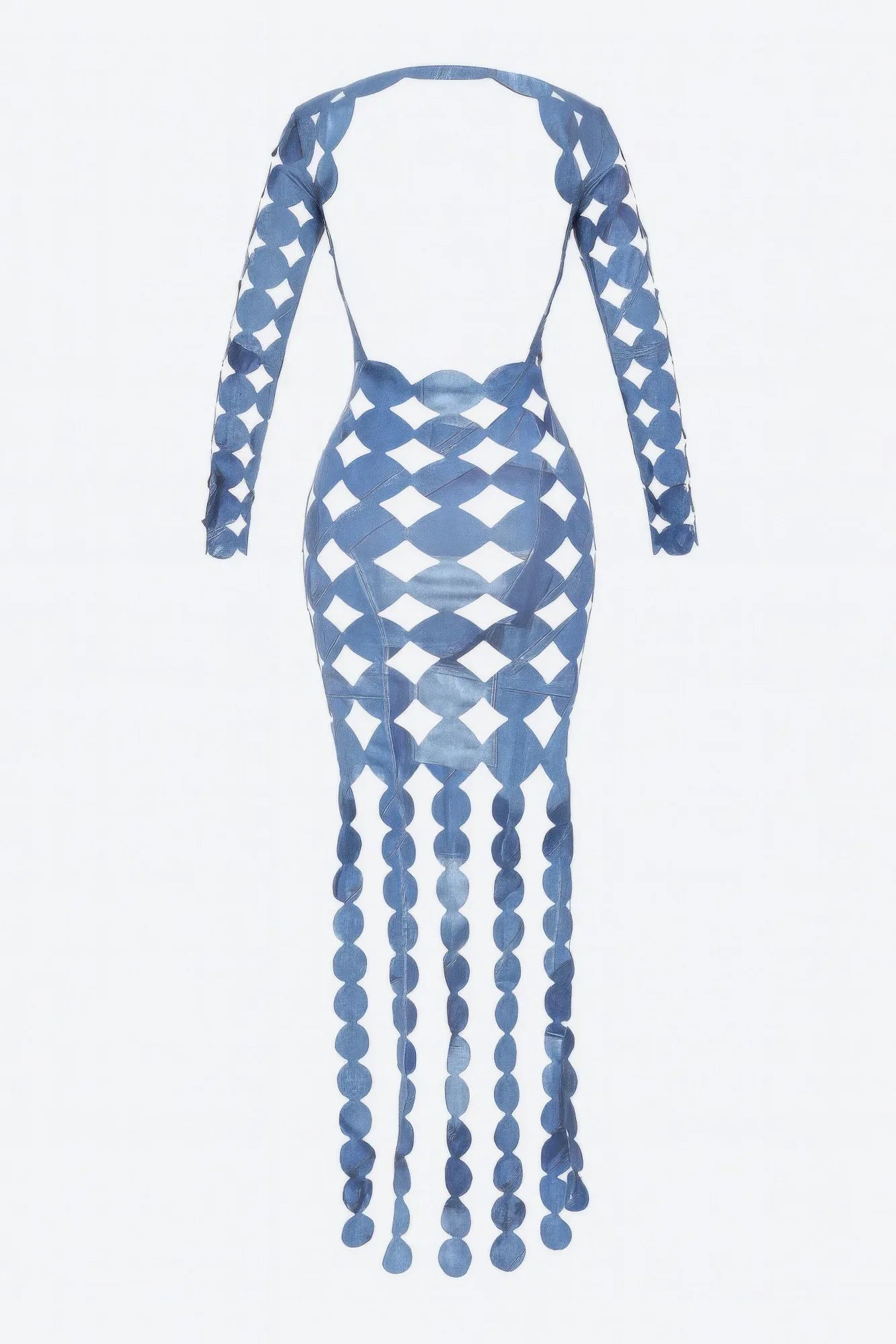 Denim Print Sexy Cut Out Maxi Dress | Mixtshop LLC