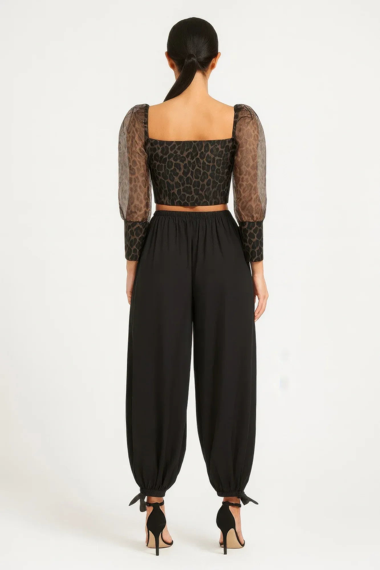 Sheer Leopard Print Crop Top | Mixtshop LLC