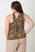 Leopard Print Halter Top With Neck Tie Detail | Mixtshop LLC