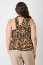 Leopard Print Halter Top With Neck Tie Detail | Mixtshop LLC
