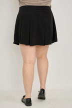 Plus Size Gold Accent Pleated Mini Skirt | Mixtshop LLC