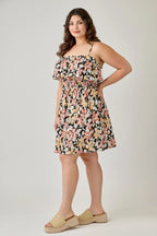 Plus Size Rayon Challis Floral Ruffled Tier Dress | Mixtshop LLC