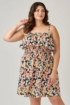 Plus Size Rayon Challis Floral Ruffled Tier Dress | Mixtshop LLC