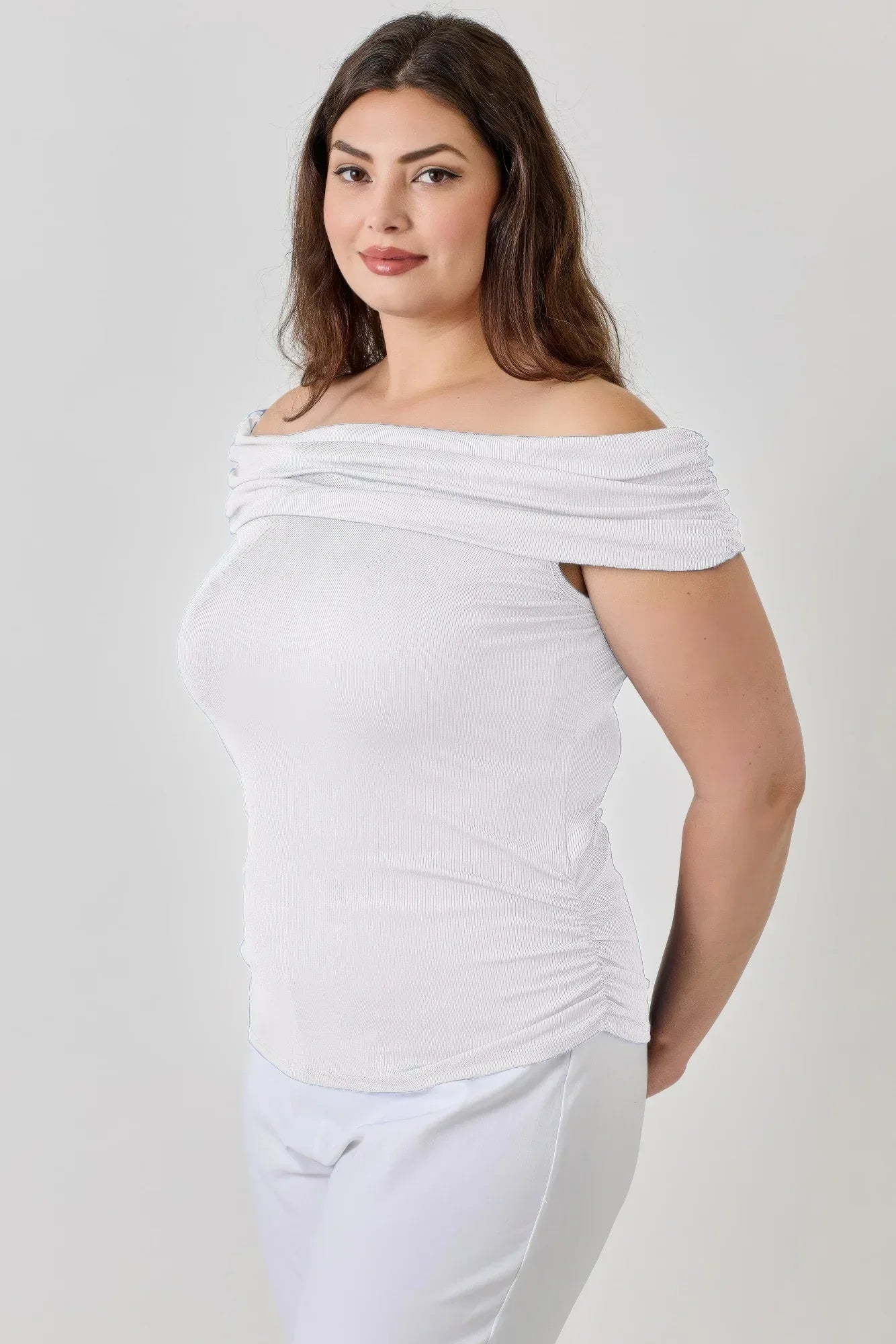 Plus Size Ots 2x1 Knit Rib Top | Mixtshop LLC