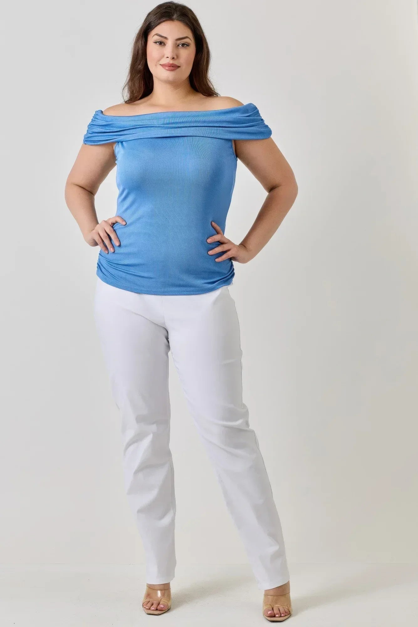 Plus Size Ots 2x1 Knit Rib Top | Mixtshop LLC