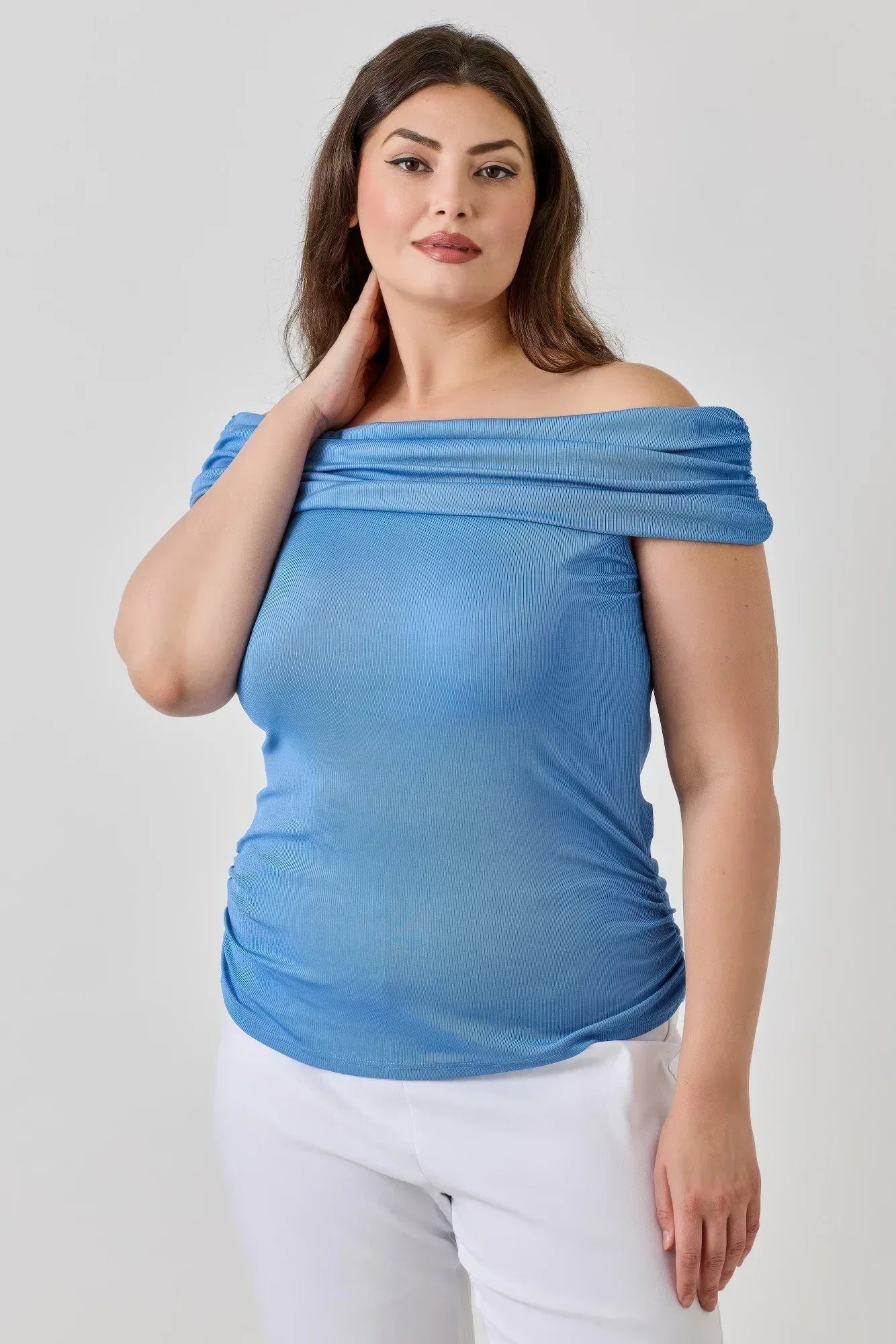 Plus Size Ots 2x1 Knit Rib Top | Mixtshop LLC