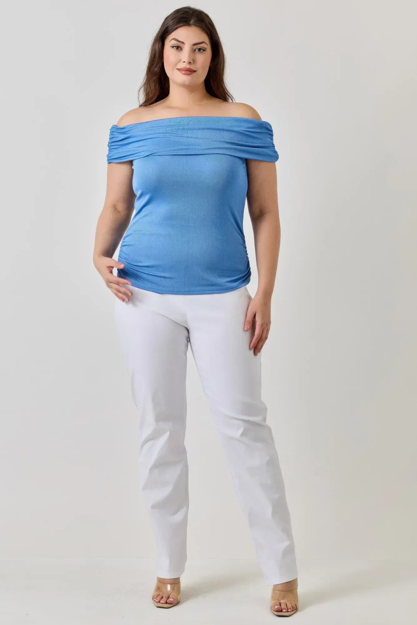 Plus Size Ots 2x1 Knit Rib Top | Mixtshop LLC