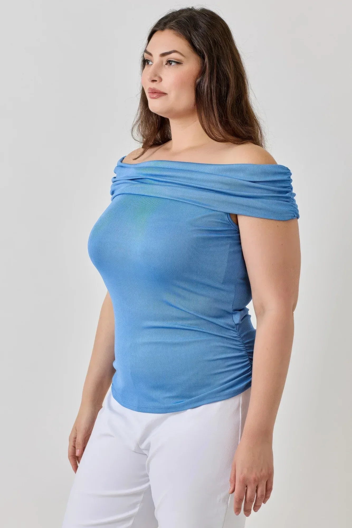 Plus Size Ots 2x1 Knit Rib Top | Mixtshop LLC