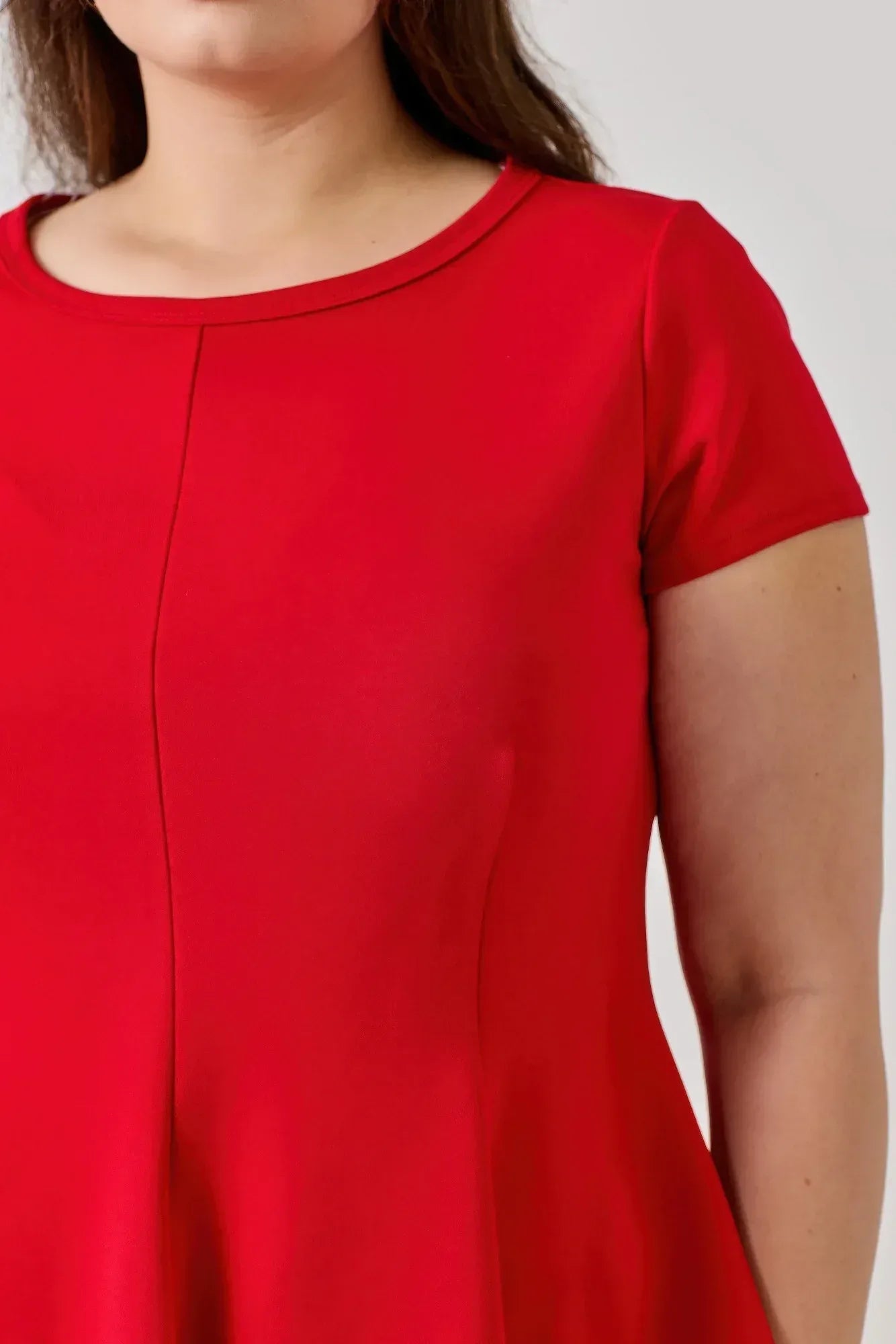 Plus Size Ss Scuba Crepe Peplum Top | Mixtshop LLC